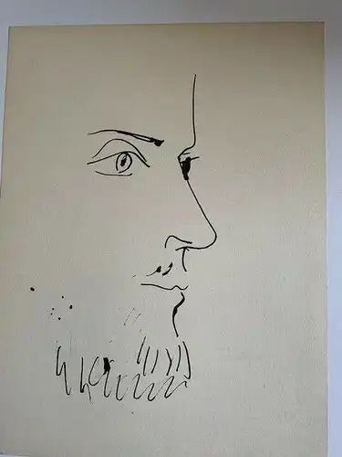 Kopf De Hombre. Lithographie Original De Picasso Publicada IN / Auf / Im 1957