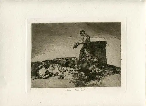 Cruel Schade! Gravierkunst De Goya nº 48 von Der Erste Ausgabe Die Katastrophen