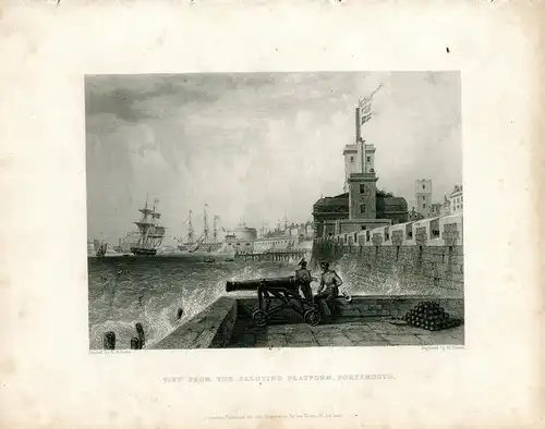 View From The Saluting Platform, Portsmouth, Rabado Bei E.Finden, Drew E.W.C