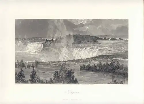 USA, United States Of America. «Niagara» Drawing Harry Fenn. Gravur S. V. Hunt