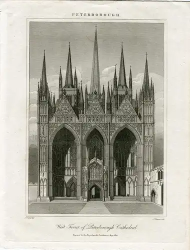 « West Front Of Peterborough Cathedral » Gravierkunst Bei J.Chapman Auf CM J.C