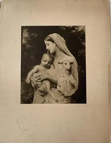 William A.Bourguereau. 'Innocence' 'Madonna Mit Kind Und Lamb ' . Lithographie