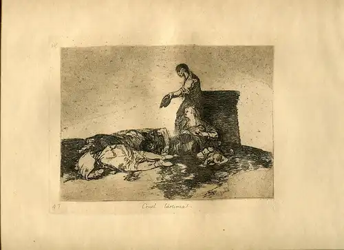 Goya « Cruel Schade!» Gravierkunst (Gravur,Etching) Ovp Nº48 Katastrophen