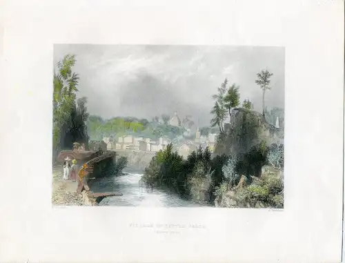 USA Village Of Little Falls, Gravierkunst Bei S.Bradshaw, 1840