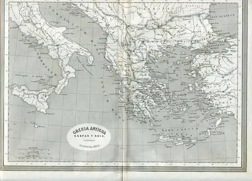 Landkarte De Griechenland Alte Gravierkunst Bei Alabern, Herausgegeben Im 1853