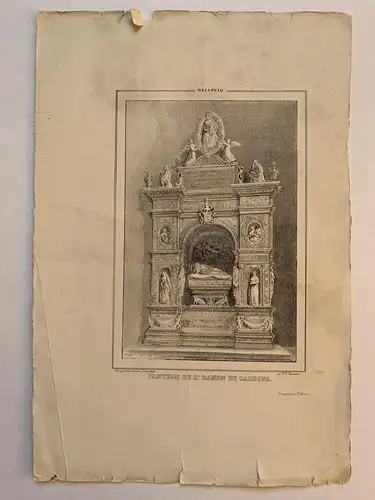 Gräber De Ramón Folch De Cardona - Lithographie Alte. Jahrhundert