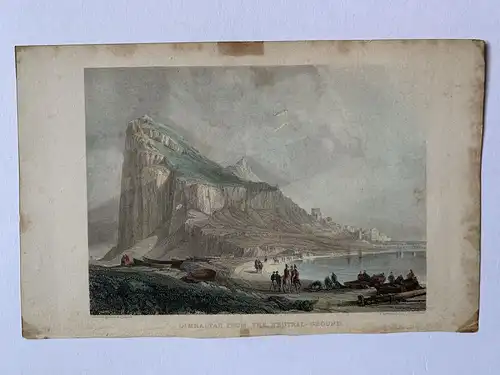 Gibraltar - Lithographie Antik