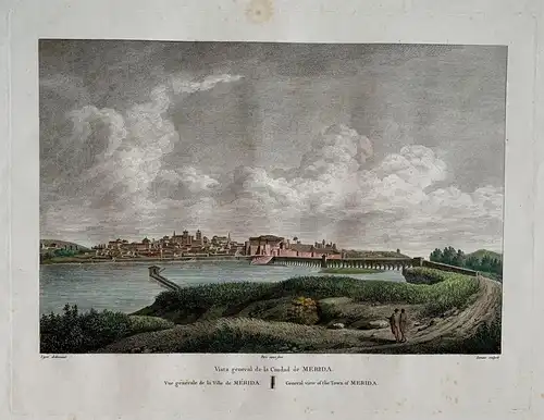 Vista De Merida, Badajoz - Alexandre Laborde - Gravierkunst Alt/Antik 1810