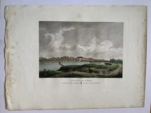 Vista De Merida, Badajoz - Alexandre Laborde - Gravierkunst Alt/Antik 1810