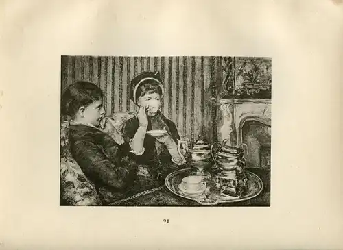Der Tee, Fotogravur De Einer Baustelle De Mary Cassat