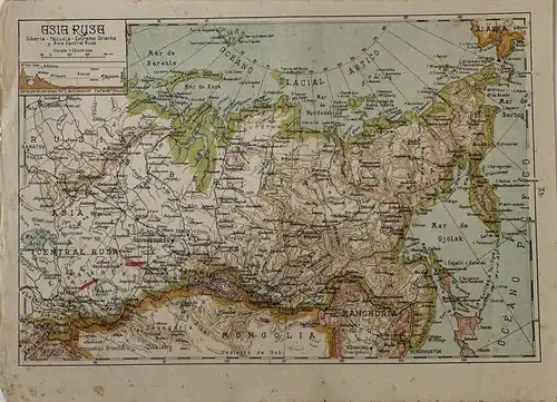 Landkarte De Asia Russische (Sibirien,Yacuzia-Extremo Orient Und Asien Central