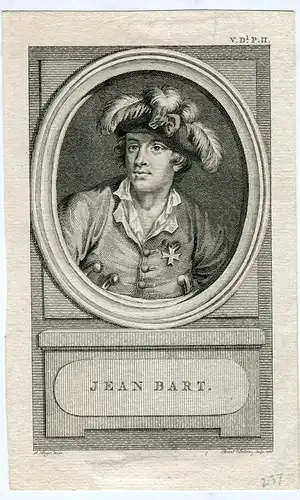 Portrait De Jean Bart. Navigator Flamenco. Gravierkunst Bei Reinier Vinkeles