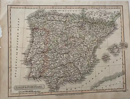 Landkarte De España. Gravierkunst Erschienen Bei C. Smith IN / Auf / Im London,