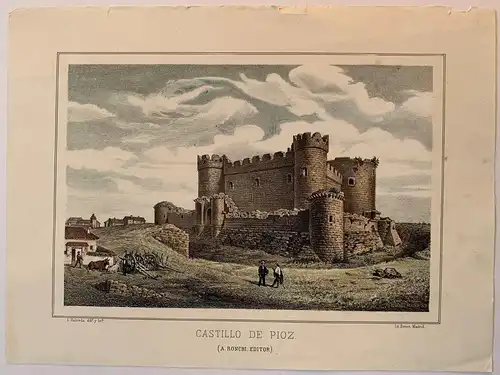 Castillo De Pioz IN / Auf / Im Guadalajara - Lithographie Antik