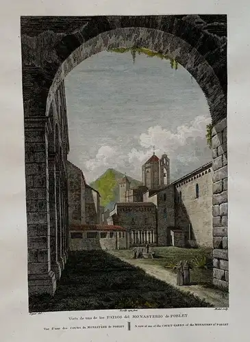 Kloster De Poblet, Hof Und Kreuzgang Von Locutorio - Auf Laborde - Gravur 1810