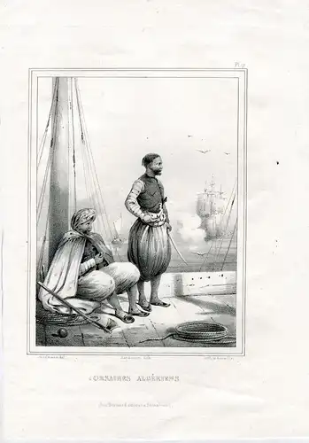 Corsaires Algeriens Lithographie Bei Simon Son De Ein Muster De Jungmann, 1837