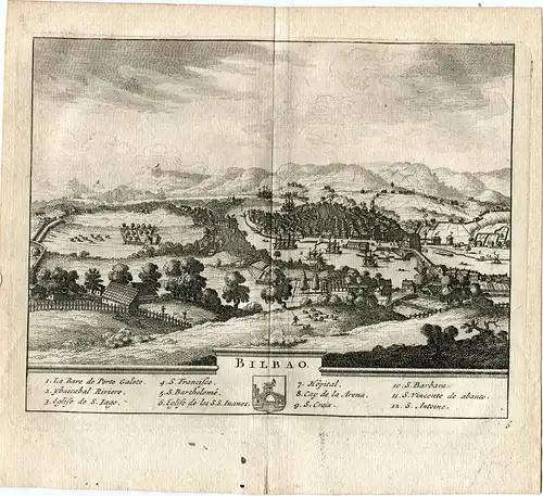 Bilbao. Flach Cartográfico. Gravierkunst Bei Pieter Vander Aa, 1715