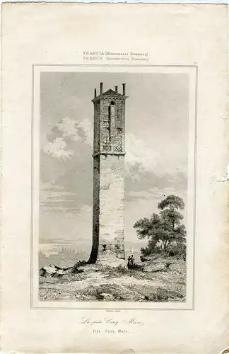 Francia. La Pile Cinq Mars Gravierkunst Bei Lemaitre, 1841