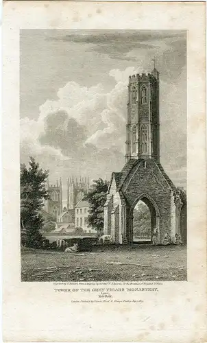 Inglaterra. Tower Of The Grey Friars Monastery Gravierkunst Bei J.Steward