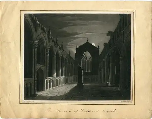 Te Ruins Of Holyrood Chapel Gravierkunst De H. Dawe De Ein Muster De J. F. Ellis