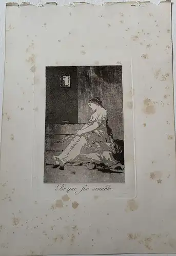 Goya. Bei Er Wurde Sensible. Caprice 32. 5ª Ausgabe (1881-86) De Calcografia