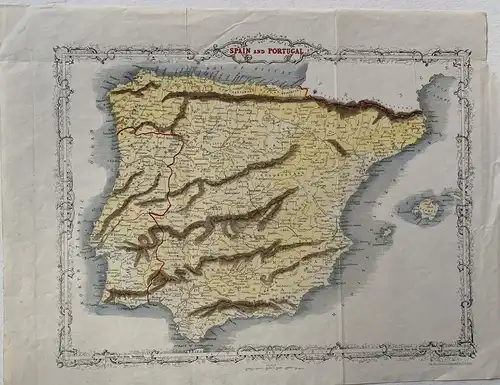 Landkarte De Spanien Und Portugal Gezeichnete Gravierkunst Bei J.Rapkin. 1860