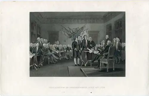 Declaration Of Independence Juli 4 Th 1776. Gravierkunst Bei J.Trurnbull. Jh.