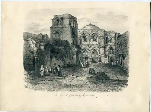 Jerusalén. The Church Of Holy Sepulchre. Lithographie. Jahrhundert