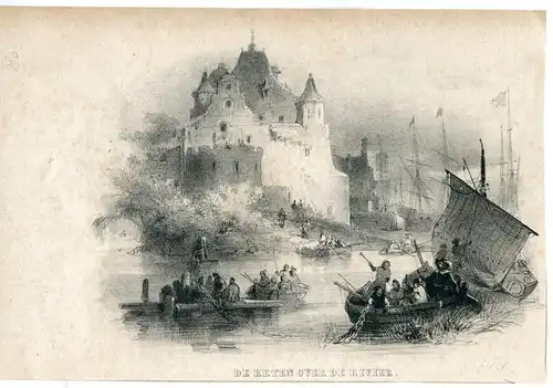 Keten Over De Rivier. Lithographie