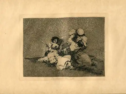Goya « Frauen Dan Wert » Gravierkunst (Etching) Orig Nr 4 Katastrophen