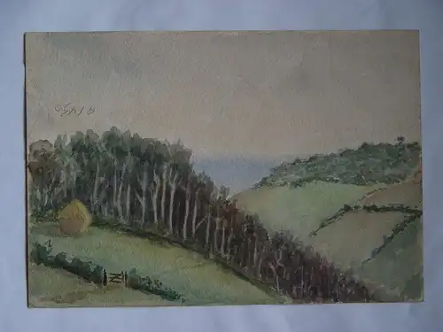 Landschaft Aquarell Englische Jh Xix-Xx