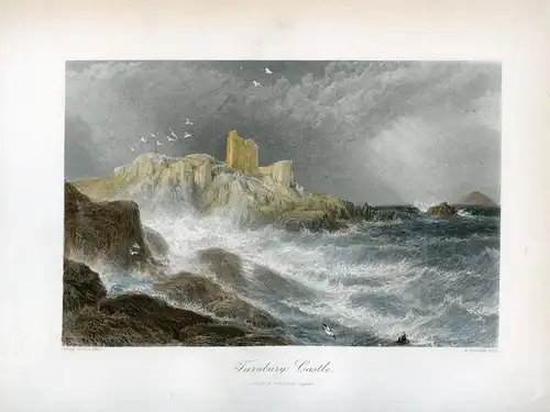 Escocia. «Turnbury Castle» Gravierkunst Bei S.Bradshaw Auf Malerei De Birket