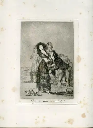 Wer Mas Rendido, Gravierkunst Nr 27 Original De Goya 5ª Ausgabe (1881-1886