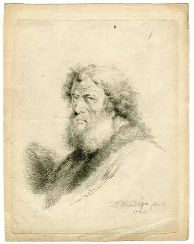 Thomas Worlidge. Portrait Ältere Grabado. Was Aufgerufen Der Rembrandt Englisch