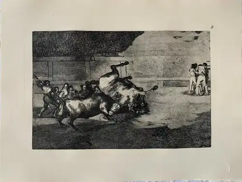 Francisco De Goya. Pferd Niedergeschlagen Bei Ein Toro. Gravur Mit La Brief B