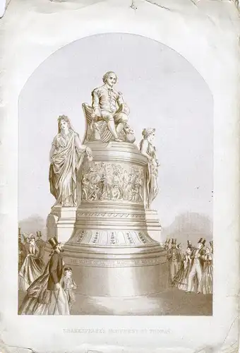 Shakespeare's Monument Bei Thomas Lithographie Von Jh.