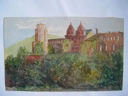 Landschaft Mit Castillo Aquarell Englische Von Jh Xix-Xx