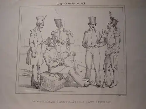 « Body De Artillerie IN / Auf / Im 1846 » Lithographie Von Museum