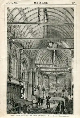 «Chapel Of St.Paul 'S College, Steinigen Stratford » 1872