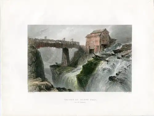 USA Bridge At Glens Fall (On The Hudson) Grab. Bei F.W.Topham