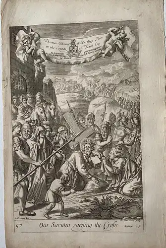 Biblia. Our Saviour Carying The Cross. Gravierkunst Bei f. H.Van Hove. Drew