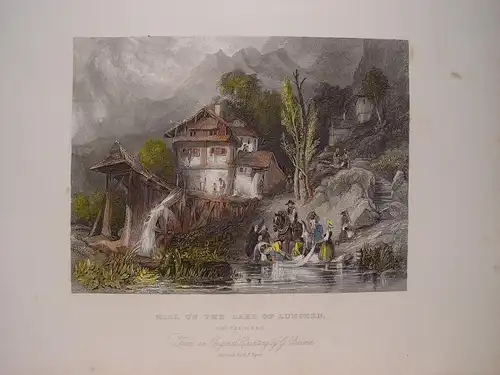 Suiza.« Mill On The Lake Of Lungern » .grabó Albert Henry Payne (1812-1902) Je