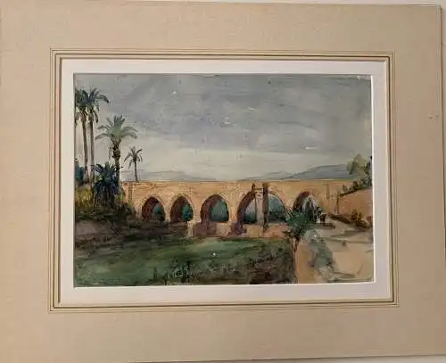 Eduardo Rodriguez Samper. Landschaft De Elche. Aquarell