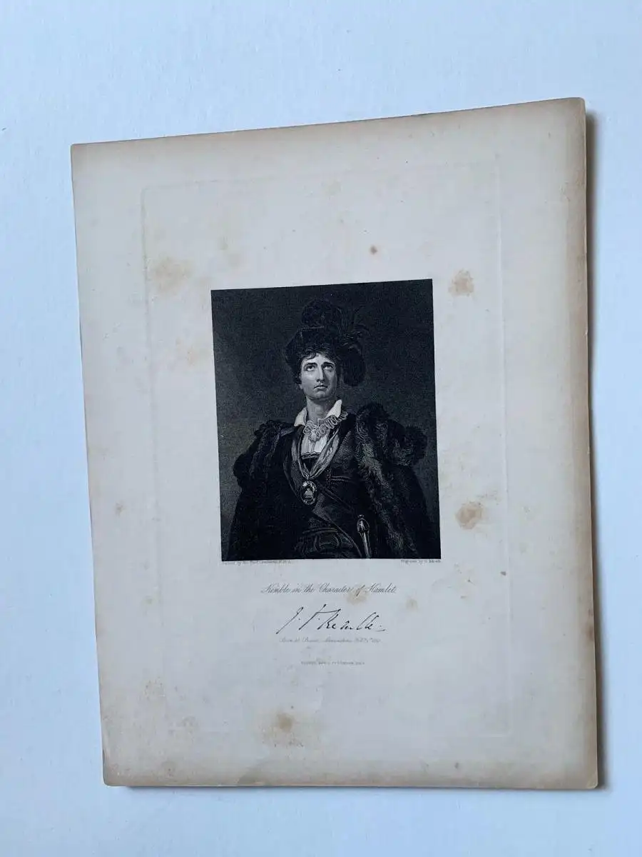 Kemble IN The Character Of Hamlet Gravierkunst Bei G.Adcock 1844