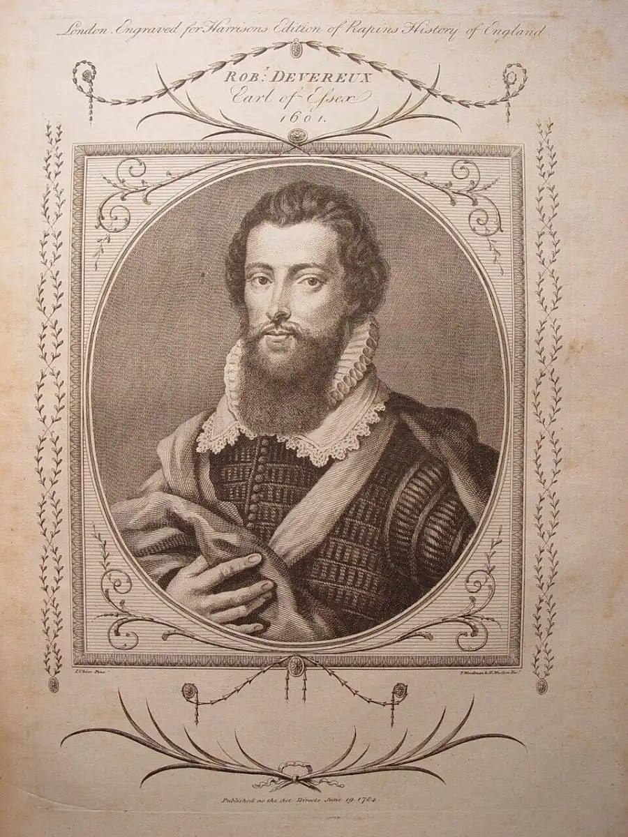 Robert Devereux, Earl Of Essex, 1601. Gravierkunst Bei Thomas Woodman
