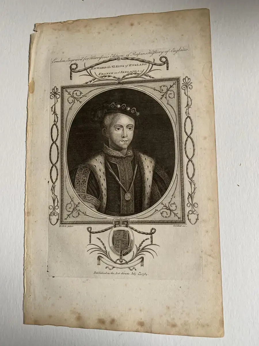 Edward Vi. King Of England & France And Ireland. John Goldar (1729-1795)