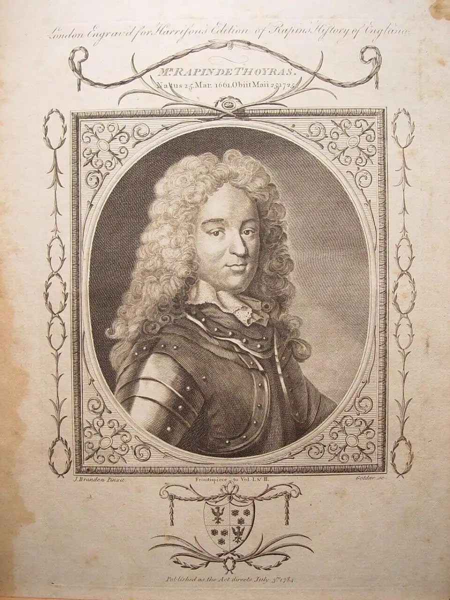 Mr. Rapin De Thoyras. Gravierkunst Bei John Goldar (Oxford, 1729-Londres, 1795)