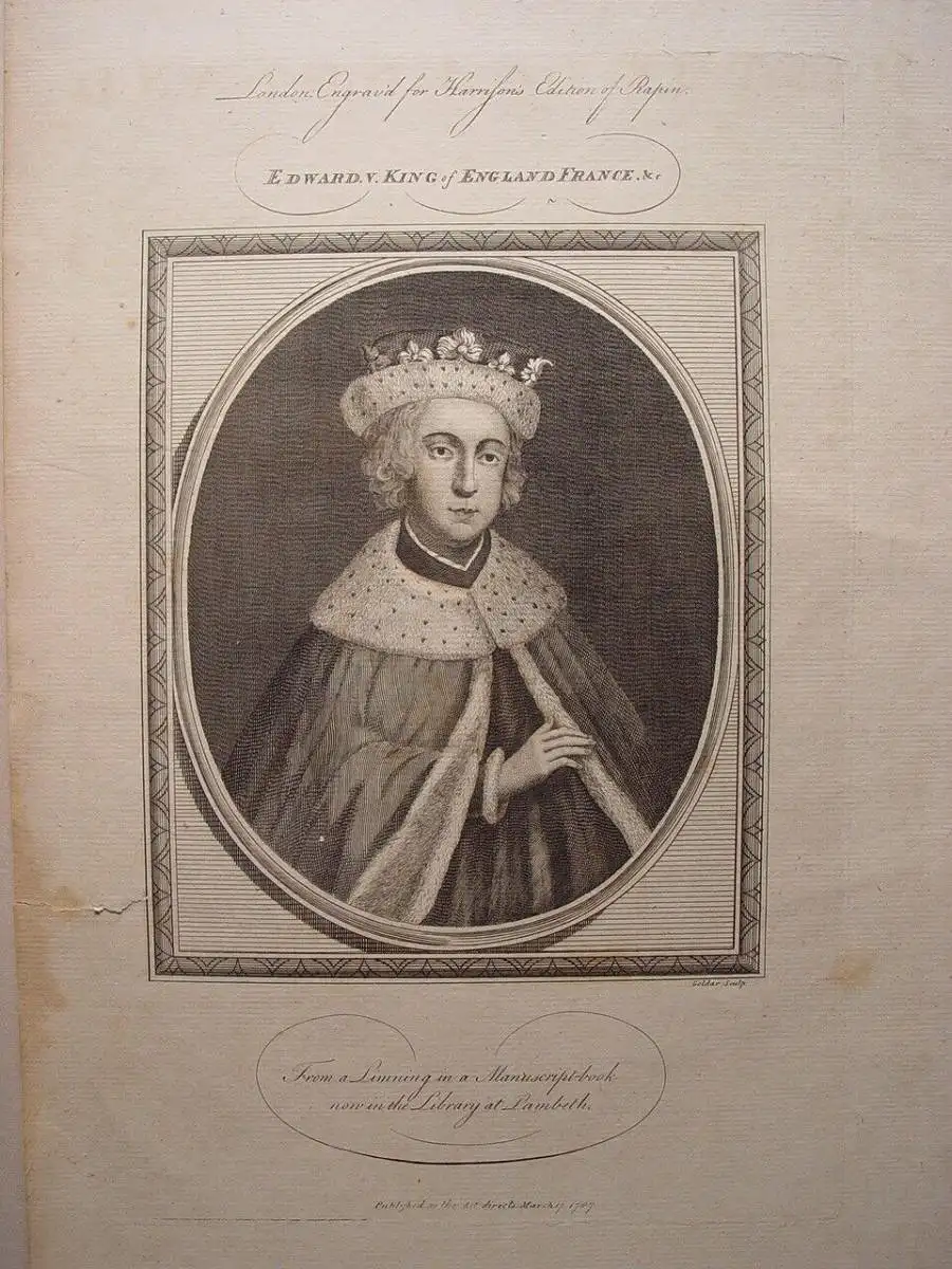 Edward V. King Of England France. Gravierkunst Bei John Goldar (1729-1705)