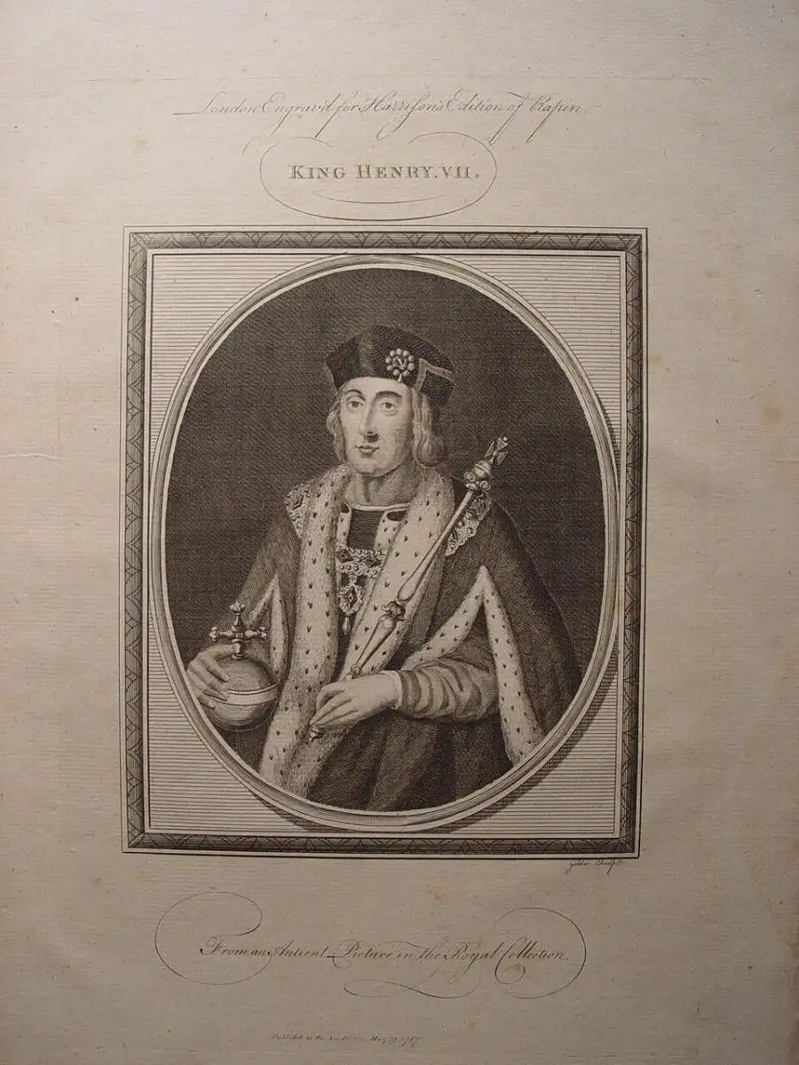 King Henry Vii. Gravierkunst Bei John Goldar (Oxford, 1729-Londres, 1795)