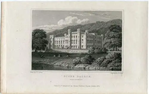 Escocia.scone Palace Gravierkunst IN / Auf / Im 1831 Bei S.Fisher De Ein Werk J